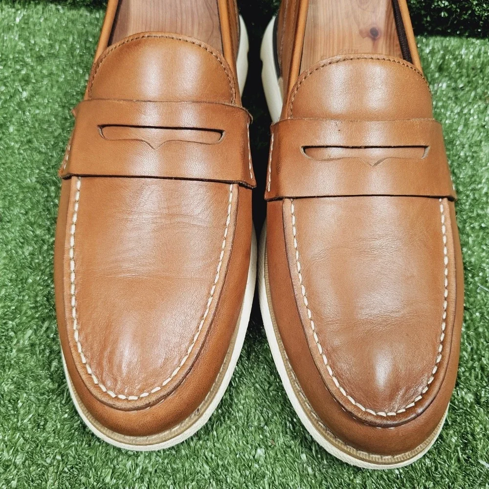 Cole Haan Zerogrand Brown Leather Slip On Penny Loafers Mens Size 10 M